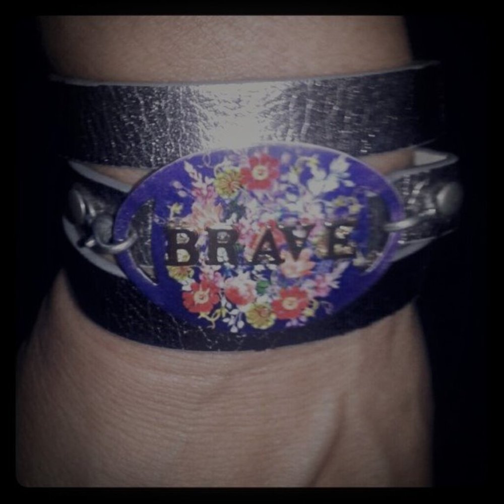 "Brave" Leather Wrap Bracelet